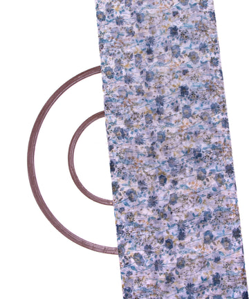 White Colour Floral Print Organza Fabric